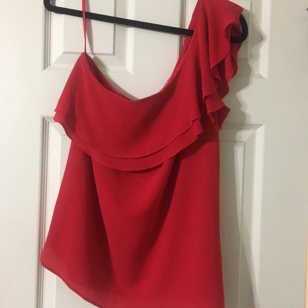 One shoulder red Michael Kors shirt